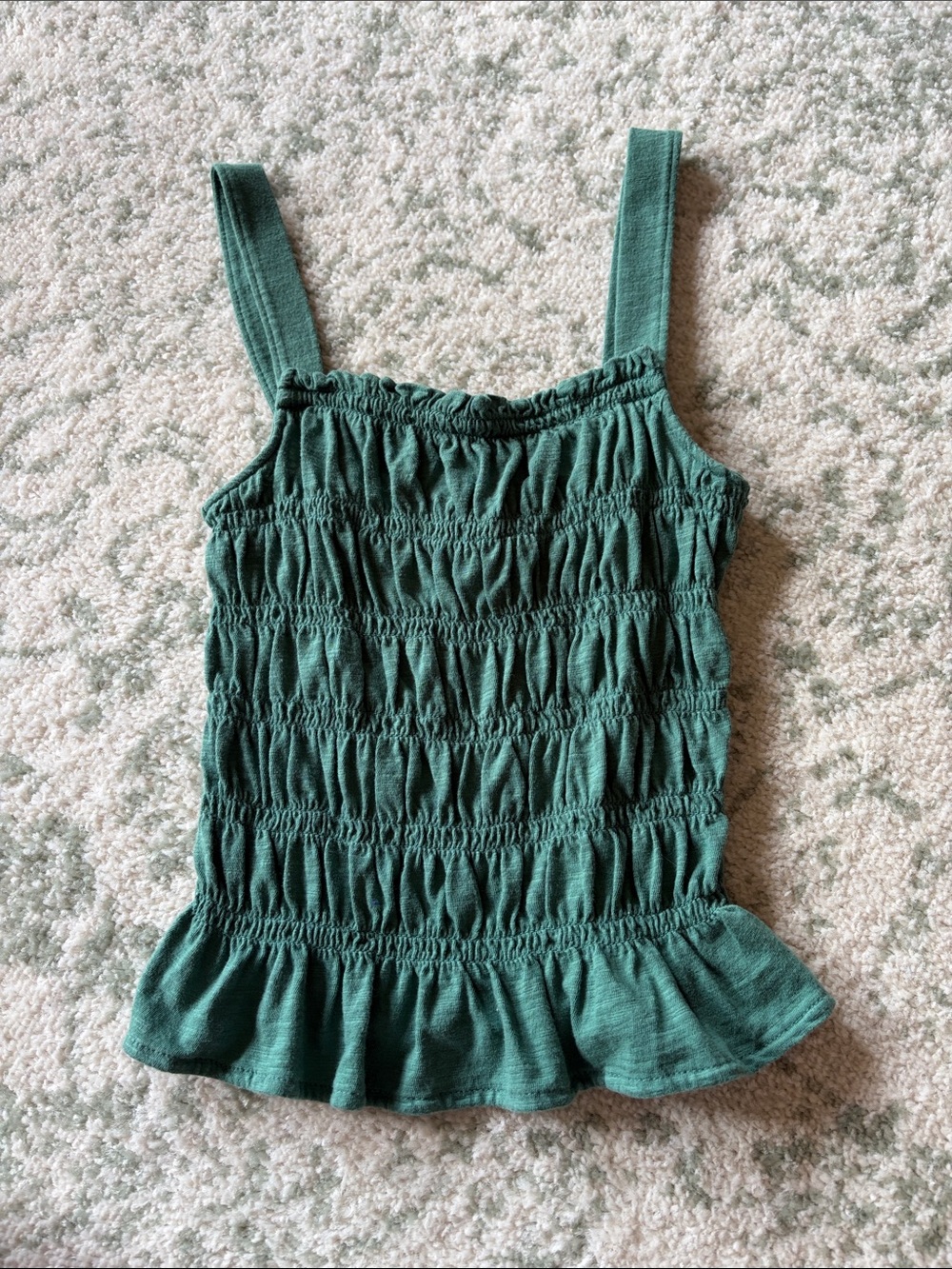 Universal Thread Green Smocked Ruffle Hem Cami